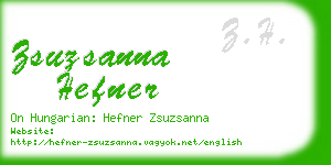 zsuzsanna hefner business card